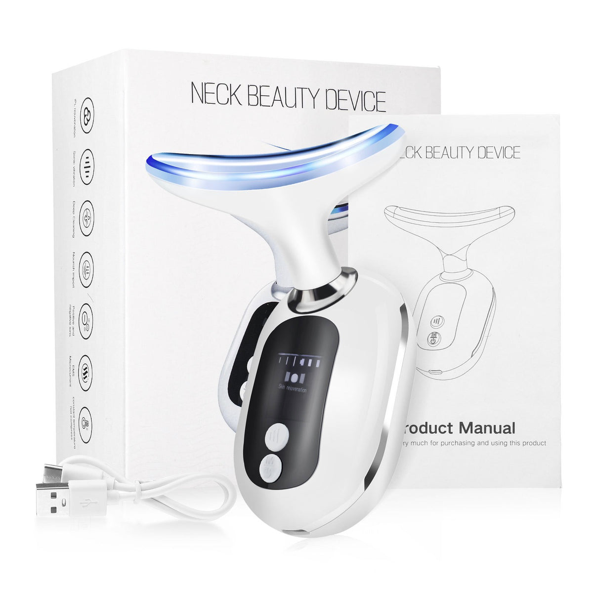 Home Neck Massager with LED Skin Tightening Device